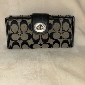 Coach Black and Gray Signature Wallet
